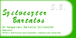 szilveszter bartalos business card